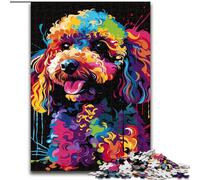 Puzzles pour Adultes, 1000 pièces Caniche DJ Neon Puzzle Idéal pour Les Amoureux, Cadeau Parfait pour Noël, Nouvel an, Saint-Valentin (Taille : 50x75cm)