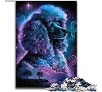 Puzzles pour Adultes 1000 pièces Caniche en Bois, Parfait pour Une décoration Artistique DIY ou Un Cadeau d'anniversaire 50x75cm pour Un Jeu interactif en Famille
