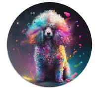 Puzzles pour Adultes 1000 pièces Caniche Fantastique Puzzle Rond 1000 pièces Cadeaux Jeu interactif Familial, Cadeau Casse-tête, Jouet éducatif 67,5 x 67,5 cm