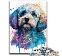 Puzzles pour Adultes 1000 pièces Caniche Mignon Jeu Stimulant et Jeu Familial Décoration Murale Cadeaux d'anniversaire et de Noël Uniques 38x26cm