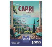 Puzzles pour Adultes 1000 Pièces Capri Naples Vintage Mosaic Puzzles pour Adultes pour S'amuser en Famille Activités Amusantes À La Maison Jeu Familial Stimulant 52x38cm/1000pcs