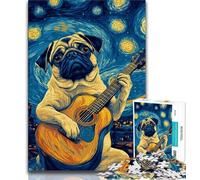 Puzzles pour Adultes 1000 pièces Carlin Jouant de la Guitare, activité familiale Amusante à la Maison, Cadeau d'anniversaire, Cadeaux de Voyage 50x75cm