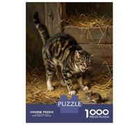 Puzzles pour Adultes 1000 Pièces Cat and Mouse Encounter Painting Puzzles pour Adultes - Défi Difficile - Stimulez Votre Cerveau avec Ce Jeu Unique 70x50cm/1000pcs
