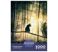 Puzzles pour Adultes, 1000 Pièces, Cat, Sun and Forest Puzzles Adolescents, Jeu de Main, Défi Difficile, Jeu sophistiqué, Cadeaux 70 x 50 cm/1000 pièces