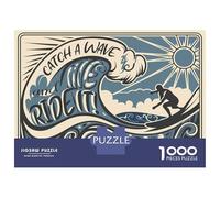 Puzzles pour Adultes 1000 Pièces Catch A Wave and Ride It Puzzles pour Adultes Jeu Manuel Anti-Stress Cadeaux De Réduction du Stress 70x50cm/1000pcs
