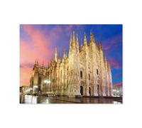 Puzzles pour Adultes 1000 Pièces，Cathédrale de Milan au crépuscule，Puzzle en Bois Enfants Jouet Cadeau Éducatif Intellectuel Décompression Amusant Jeu De Famille（75x50cm）-P86