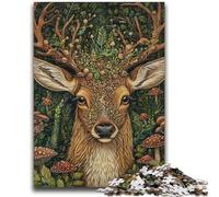 Puzzles pour Adultes 1000 pièces Cerf Animal 1000 pièces pour Adolescents, pour Jeu éducatif, défi, Cadeau d'anniversaire, décoration Murale (50x75cm)