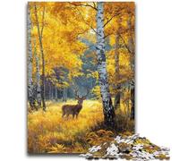 Puzzles pour Adultes 1000 pièces Cerf dans la forêt d'automne Puzzle 1000 pièces, Staycation Kill Time avec pièces entièrement emboîtables de Formes aléatoires (26x38cm)