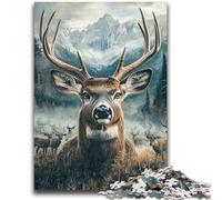 Puzzles pour Adultes 1000 pièces Cerf de Montagne pour Les 14 Ans et Plus Jeux Amusants Activités Amusantes à la Maison, Cadeaux d'anniversaire, Cadeaux de Voyage 50x75cm