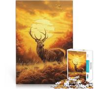 Puzzles pour Adultes 1000 pièces “Cerf Debout dans l'herbe” Fait de Papier，pour Les 14 Ans et Plus Beau Jeu de conceptionBeau Jeu de Conception Jeux Jouets Cadeaux。Taille：26x38cm/10.24x14.96pouce