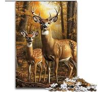 Puzzles pour Adultes 1000 pièces Cerf, Jouet éducatif idéal comme Cadeau pour Toute la Famille à partir de 14 Ans (Taille 26x38cm)