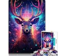 Puzzles pour Adultes 1000 pièces Cerf Mirage, Aide Le Cerveau à exercer des Jouets addictifs pour cultiver la Patience, Cadeau d'anniversaire (75x50cm)