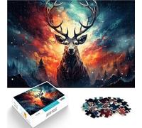 Puzzles pour Adultes 1000 pièces Cerf Sika coloré Puzzles Amusants en Famille 26x38cm Soulagement du Stress Staycation Tuez Le Temps pour Les 14 Ans et Plus