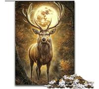 Puzzles pour Adultes 1000 pièces Cerf sous la Lune Difficile à réaliser, mais Amusant et Humoristique Cadeaux d'anniversaire et Cadeaux Uniques (Taille 26x38cm)