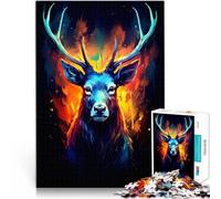 Puzzles pour Adultes 1000 pièces Cerfs étonnants et colorés Jouets de Divertissement Familial Cadeau Amusant 38x26cm