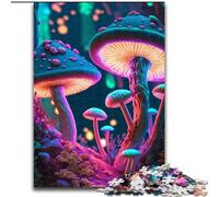 Puzzles pour Adultes 1000 pièces Champignons psychédéliques en Bois, idée Cadeau Unique de décoration d'intérieur DIY 50x75cm Fête d'anniversaire pour Hommes Femmes