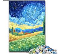 Puzzles pour Adultes, 1000 pièces Champs sous Le Ciel Nocturne, idée Cadeau de Noël, Illustration Humoristique, Illustration détaillée (Taille 50x75cm)