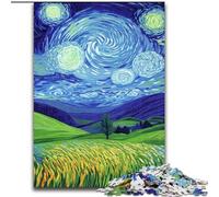 Puzzles pour Adultes 1000 pièces Champs sous Le Ciel Nocturne Jouets éducatifs et Amusants Activités à la Maison, Cadeau d'anniversaire, Cadeaux de Voyage 26x38cm