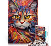 Puzzles pour Adultes 1000 pièces Chat Abstrait Aidez Le Cerveau à exercer des Jouets addictifs pour cultiver la Patience Super Cadeau 75x50cm