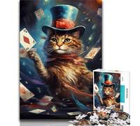 Puzzles pour Adultes 1000 pièces Chat Animal Magique 1000 pièces pour Adultes, Jouet éducatif intellectuel décompressant, Cadeau d'anniversaire (Taille 38x26cm)