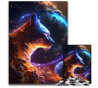 Puzzles pour Adultes 1000 pièces Chat Dieu de l'univers Puzzles en Bois pour Adultes Décoration Parfaite pour la Maison ou Le Bureau, Cadeau de Noël idéal 50x75cm