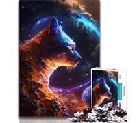 Puzzles pour Adultes 1000 pièces Chat Dieu de l'univers Puzzles pour Adolescents offrez-Les comme Cadeaux pour Toute la Famille à partir de 14 Ans 38x26cm