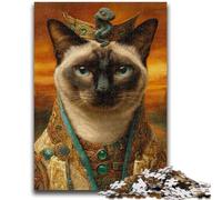 Puzzles pour Adultes 1000 pièces Chat d'une Famille aristocratique Défi d'intelligence cérébrale Jouets addictifs Cadeau d'anniversaire, Cadeaux, Art Mural 50x75cm