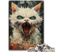 Puzzles pour Adultes 1000 pièces Chat en colère Jouets éducatifs Jeux familiaux Renforcer l'amour Entre Couples 50x75cm