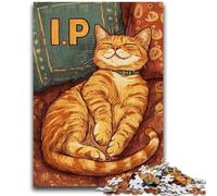 Puzzles pour Adultes 1000 pièces Chat endormi Aide Le Cerveau à exercer Jouets addictifs pour cultiver la Patience Interaction Parent-Enfant 26x38cm