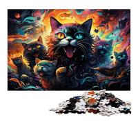 Puzzles pour Adultes 1000 pièces Chat Fantastique Bizarre Puzzle en Papier - Jouets éducatifs et éducatifs Jeux familiaux 1000 pièces (38 x 26 cm)
