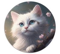 Puzzles pour Adultes 1000 pièces Chat Fantastique Puzzles Ronds 1000 pièces pour Adultes Parfait pour la décoration intérieure, Les Anniversaires, Les Vacances et Les Cadeaux 67,5 x 67,5 cm