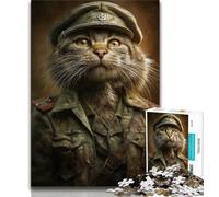 Puzzles pour Adultes 1000 pièces Chat Guerrier Difficile, Jeux Éducatifs Décoration de Maison Jeu Éducatif pour Anniversaire, Noël (75x50cm)
