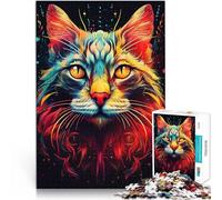 Puzzles pour Adultes 1000 pièces Chat Joueur Aidez Le Cerveau à exercer des Jouets addictifs pour cultiver la Patience Cadeau Amusant 50x70cm