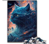 Puzzles pour Adultes 1000 pièces, Chat Maine Coon imaginatif, Jouets éducatifs, Anti-Stress, renforce l'amour Entre Couples (Taille 50x75cm)