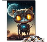 Puzzles pour Adultes 1000 pièces Chat mécanique Spatial en Bois, pour Adolescents à partir de 14 Ans, décoration d'intérieur 50x75cm, Cadeau d'anniversaire idéal