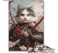 Puzzles pour Adultes 1000 pièces Chat Ninja Japonais Puzzles stimulants Loisirs créatifs en Famille, Parfaits pour Les Anniversaires et Les Vacances (Taille 26x38cm)