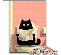 Puzzles pour Adultes 1000 pièces Chat Noir Abstrait Artistique, Aide Le Cerveau à exercer des Jouets addictifs pour cultiver la Patience Décoration Parfaite (Taille 26x38cm)