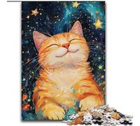 Puzzles pour Adultes 1000 pièces Chat Orange, Aide Le Cerveau à exercer des Jouets addictifs pour cultiver la Patience et améliorer la mémoire (Taille 50x75cm)