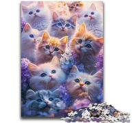 Puzzles pour Adultes 1000 pièces Chat pour 14 Ans et Plus Jeu de Quiz Activités Amusantes à la Maison, Cadeau d'anniversaire, Cadeaux de Voyage 26x38cm