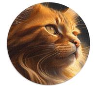 Puzzles pour Adultes 1000 pièces Chat Puzzle Rond 1000 pièces Idéal pour décorer et stimuler Le Cerveau Cadeau 67,5 x 67,5 cm