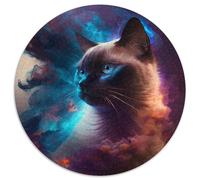 Puzzles pour Adultes 1000 pièces Chat Siamois Nébuleuse Puzzles en Carton Développe la Coordination œil-Main, Parfait pour Les Cadeaux d'anniversaire 67,5 x 67,5 cm