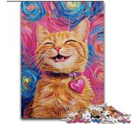 Puzzles pour Adultes 1000 pièces Chat Souriant Puzzles pour Adultes Casse-tête à Faire soi-même, Jeu Familial interactif (Taille 50x75cm)