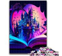 Puzzles pour Adultes 1000 pièces Château dans Le Livre Soulagement du Stress Défi Difficile Idéal comme Cadeau pour Toute la Famille 38x26cm