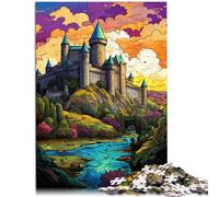 Puzzles pour Adultes 1000 pièces Château de Carcassonne Jeu Stimulant 26x38cm Soulagement du Stress Défi Difficile pour Les Adolescents de 14 Ans et Plus