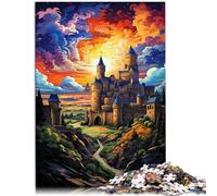 Puzzles pour Adultes 1000 pièces Château de Carcassonne Puzzle DIY Jouets 26x38cm Jeu éducatif pour Anniversaire Noël pour Adolescent 14 Ans et Plus