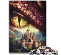 Puzzles pour Adultes 1000 pièces Château de l'œil du Dragon Aide Le Cerveau à exercer des Jouets addictifs pour cultiver la Patience Interaction Parent-Enfant 26x38cm