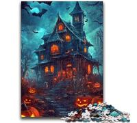 Puzzles pour Adultes 1000 pièces Château d'halloween Jeux éducatifs Jouets à Faire soi-même Idéal comme Cadeau pour Toute la Famille 38x26cm