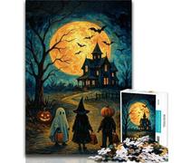 Puzzles pour Adultes 1000 pièces Château d'halloween Puzzles pour Adultes, Jeux Amusants en Famille, idéal comme Cadeau pour Toute la Famille (Taille 38x26cm)