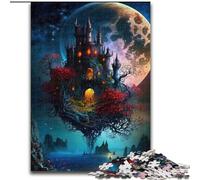 Puzzles pour Adultes 1000 pièces Château Puzzle en Bois, pour Les Anniversaires, Noël, Halloween, Thanksgiving, Pâques 1000 pièces(50x75cm)
