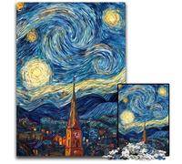 Puzzles pour Adultes 1000 pièces Château sous Le Ciel Nocturne Puzzles en Carton Décoration d'intérieur colorée et Jeu Familial interactif, 26x38cm
